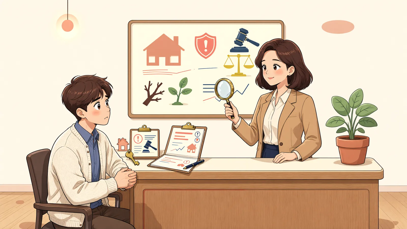 「후순위 채권자의 경매 신청, 남을 가망이 없다고 바로 취소될까?」 상황을 그린 삽화