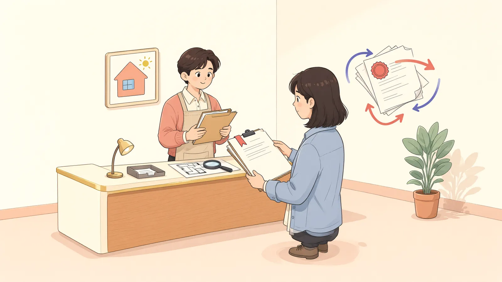 「가압류 취하서, 약속만 믿고 내도 될까」 상황을 그린 삽화