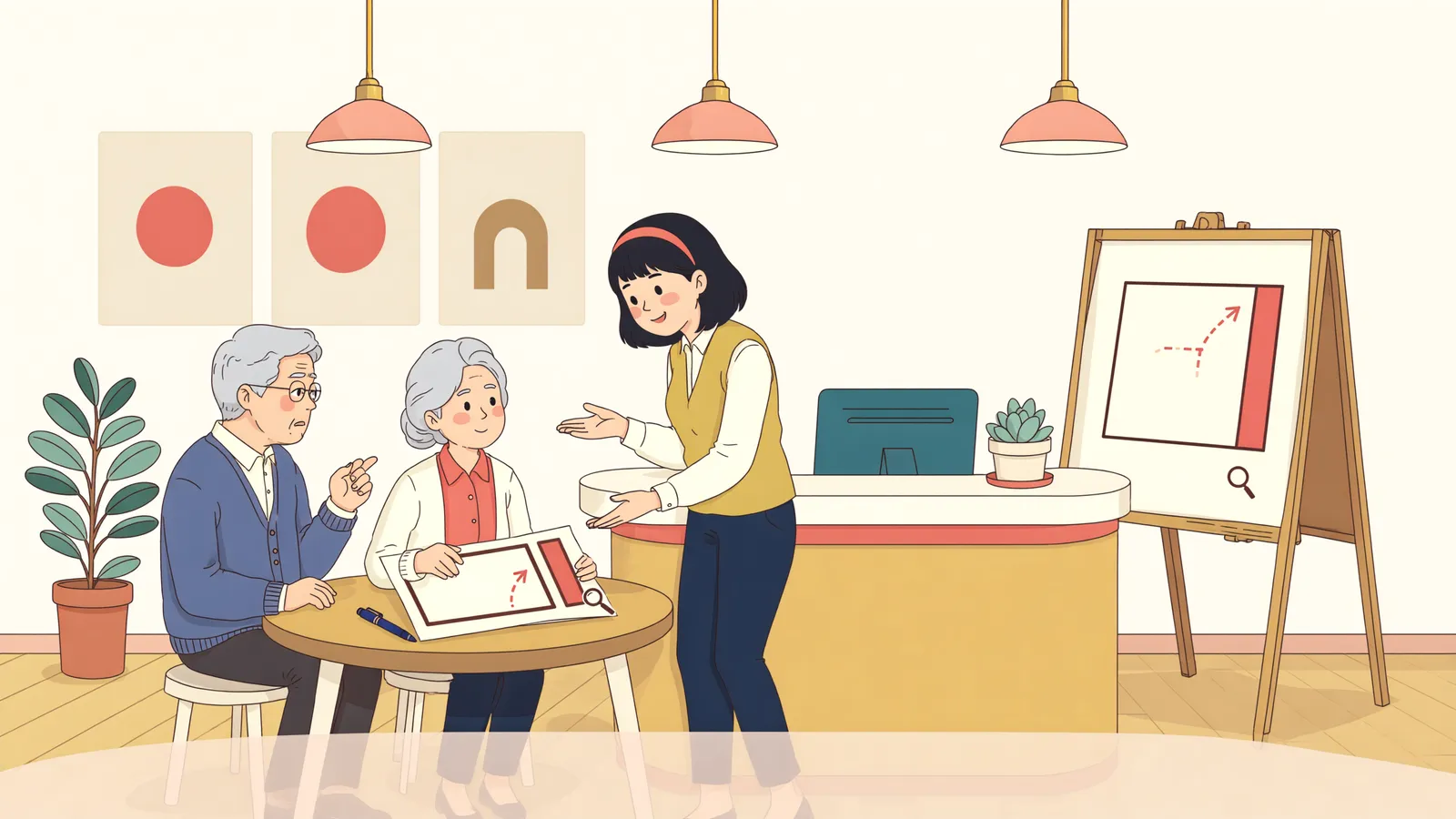 「남은 땅값이 떨어졌다면, 먼저 따져볼 두 가지」 상황을 그린 삽화