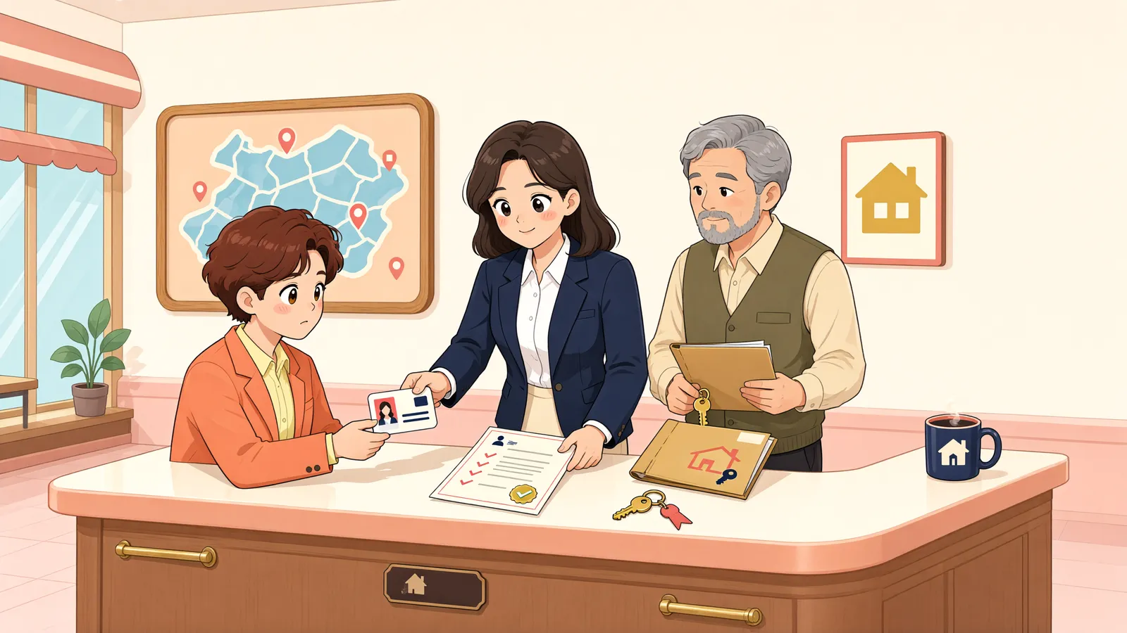 「경매 낙찰자와 먼저 맺은 임대차, 우선변제권도 먼저 생길까」 상황을 그린 삽화
