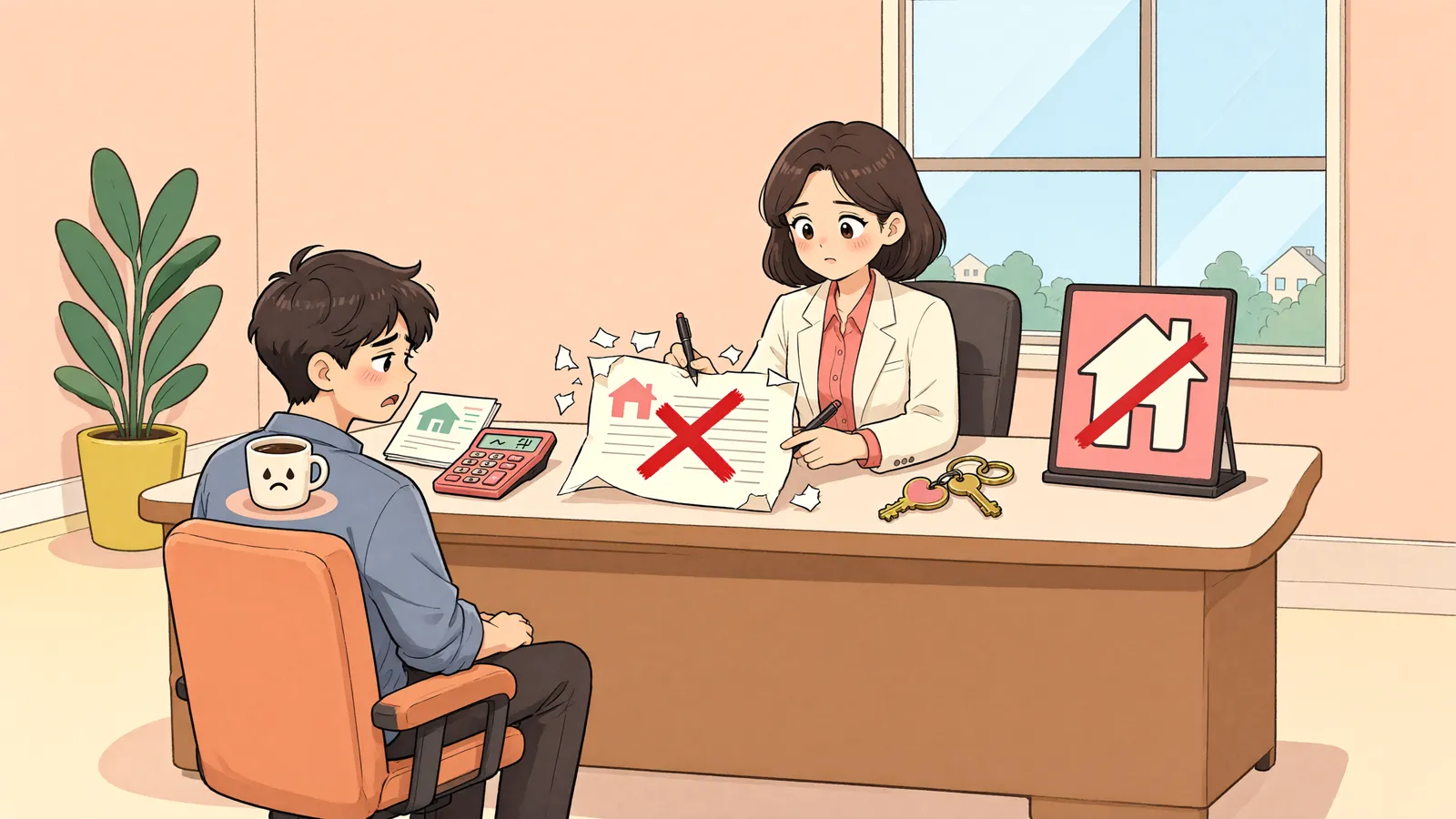 「바닥 구획만 나눈 상가, 분양대금 돌려받을 수 있을까」 상황을 그린 삽화