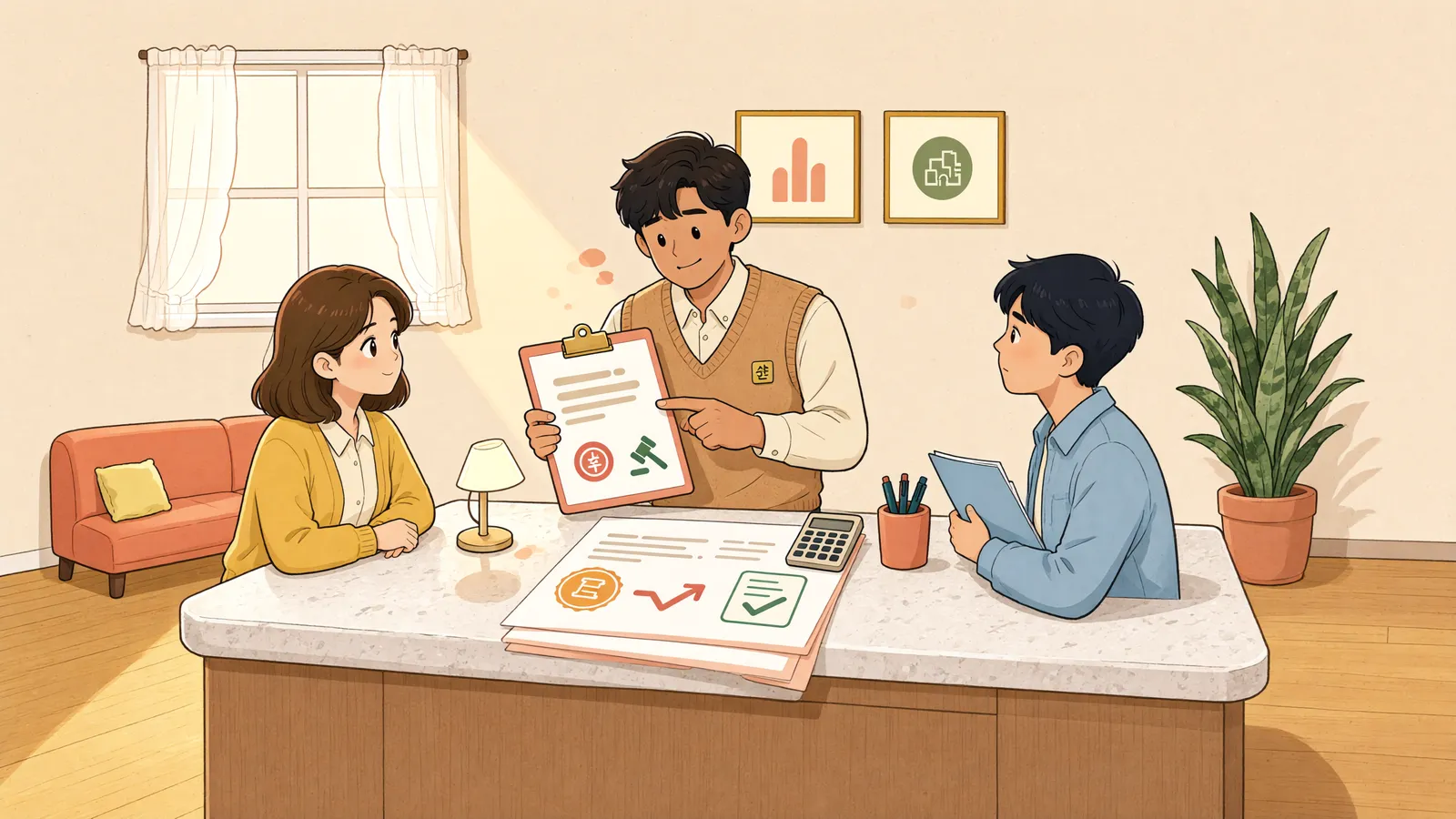 「명도 집행에 든 돈, 임대인이 먼저 내고 끝일까요?」 상황을 그린 삽화