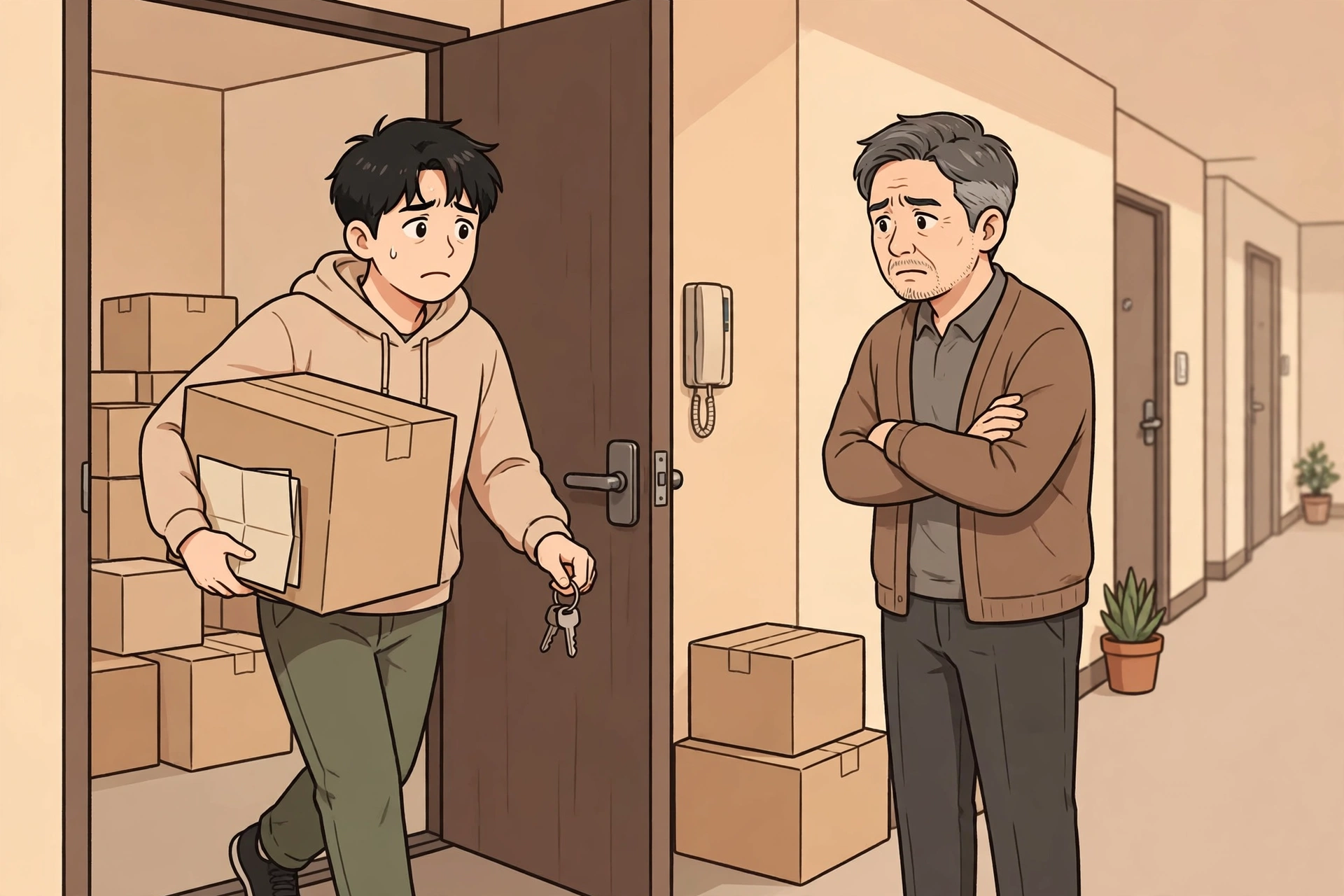 「전세권등기만 믿고 전출했다면, 소액임차인 우선배당은?」 상황을 그린 삽화