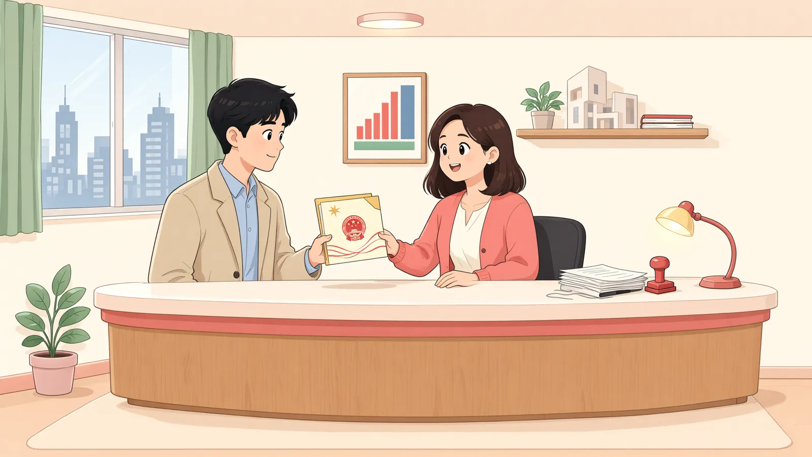 「상가 호수를 뭉뚱그려 적은 사업자등록, 대항력에 문제가 될까요?」 상황을 그린 삽화