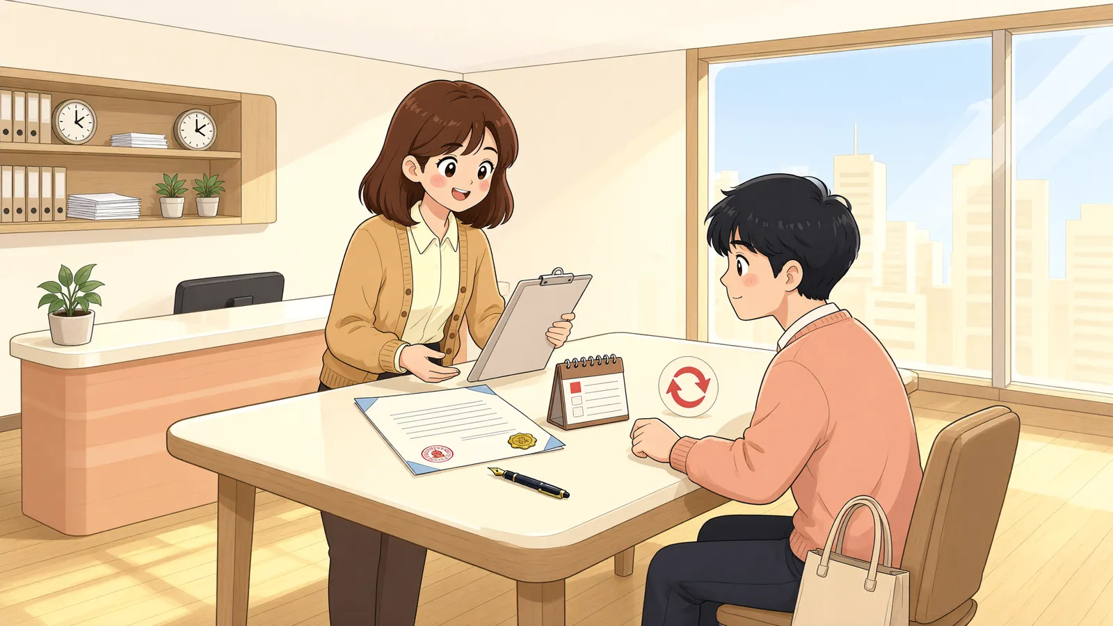 「집주인이 조용했던 만료 한 달 전, 계약은 어떻게 될까」 상황을 그린 삽화