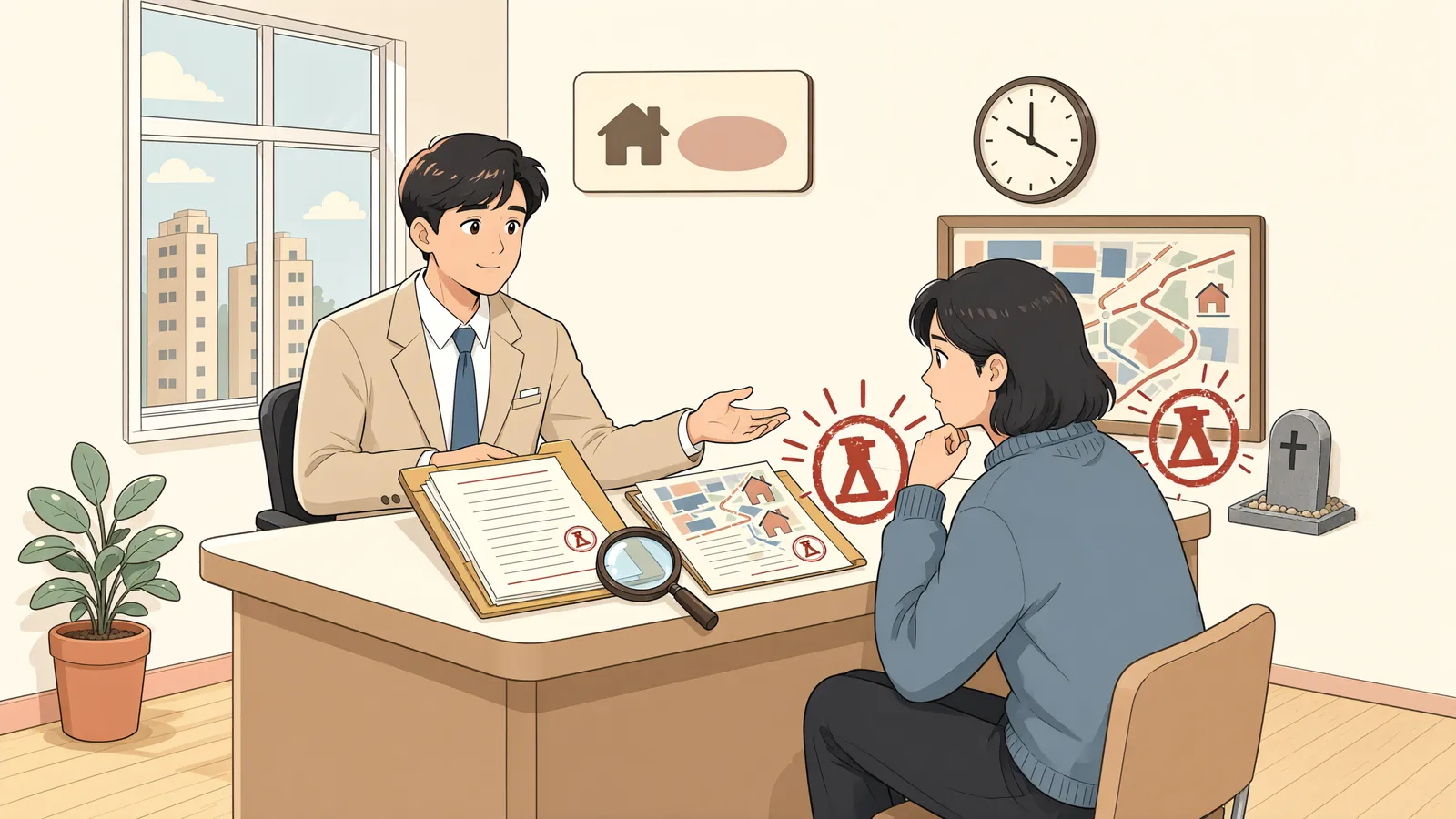 「사망한 채무자 명의의 가압류, 시효를 끊을 수 있을까」 상황을 그린 삽화