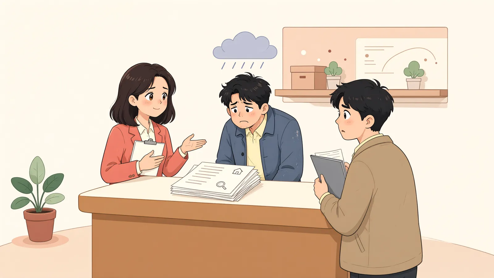 「등기까지 마쳤는데 경매가 시작됐다면, 이전등기비용도 돌려받을 수 있을까」 상황을 그린 삽화