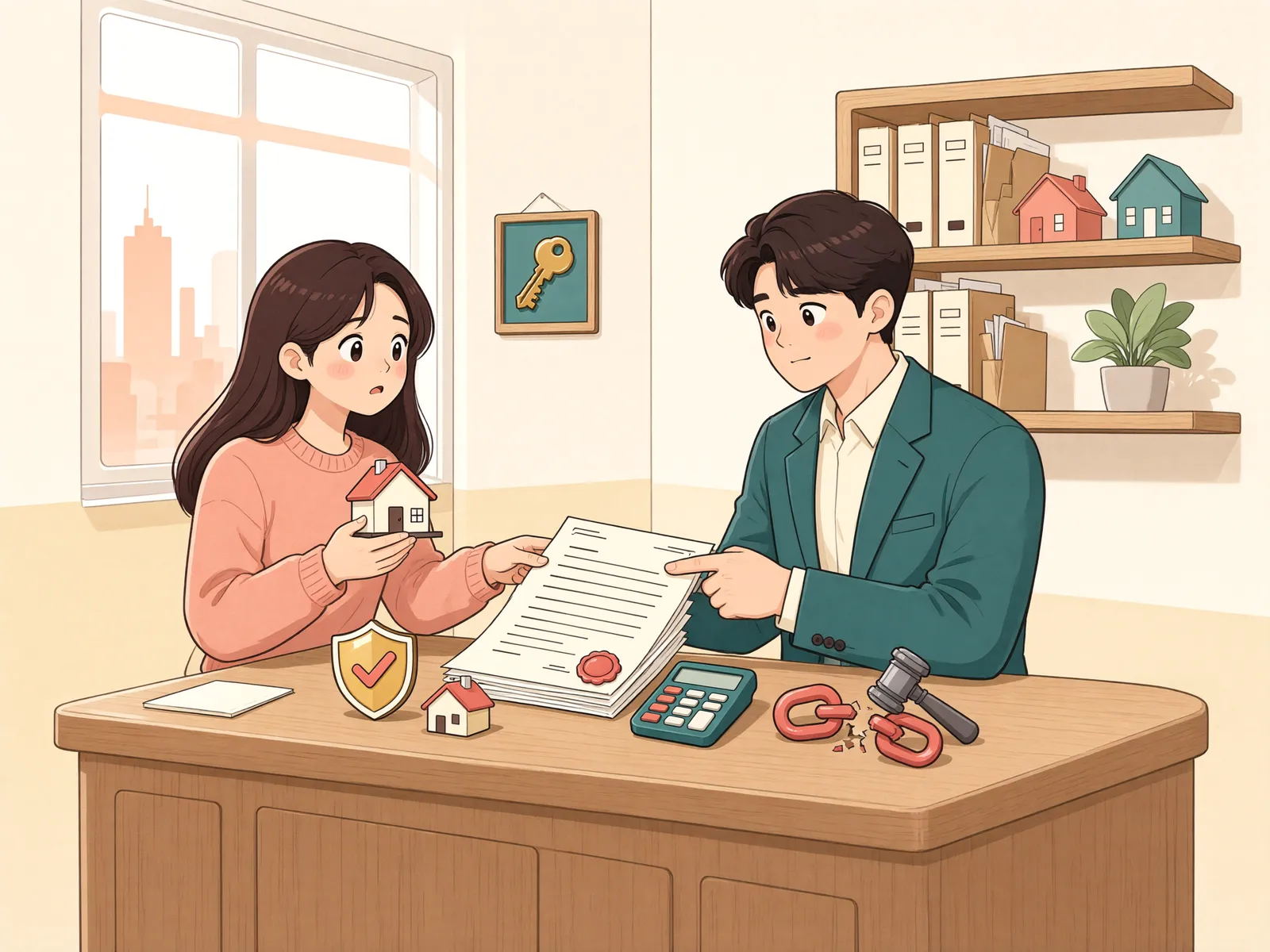 「확정된 지급명령 앞둔 임대차, 최우선변제권도 다툴 수 있을까」 상황을 그린 삽화