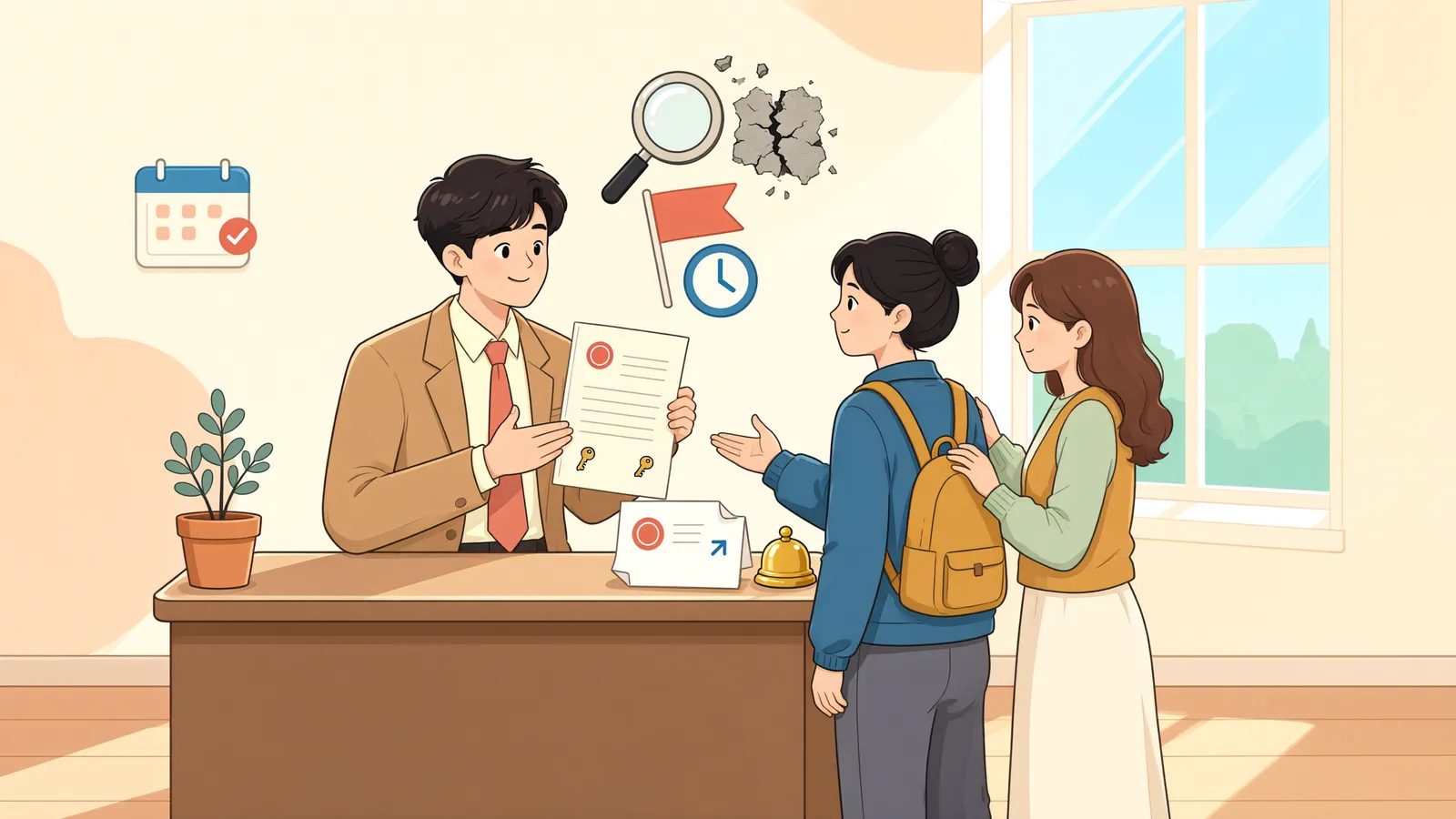 「납품품에 뒤늦게 하자가 발견됐다면, 대금은 언제 멈출 수 있을까」 상황을 그린 삽화