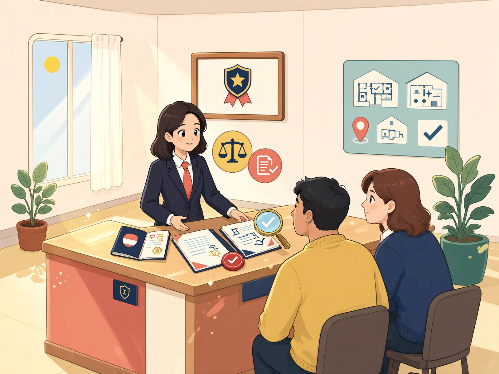 「가족의 거소신고가 임차인의 대항력이 될 때」 상황을 그린 삽화