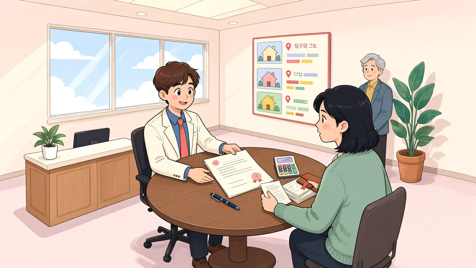 「보증금이 바뀌었다면, 소액임차인 판단은 언제 할까?」 상황을 그린 삽화