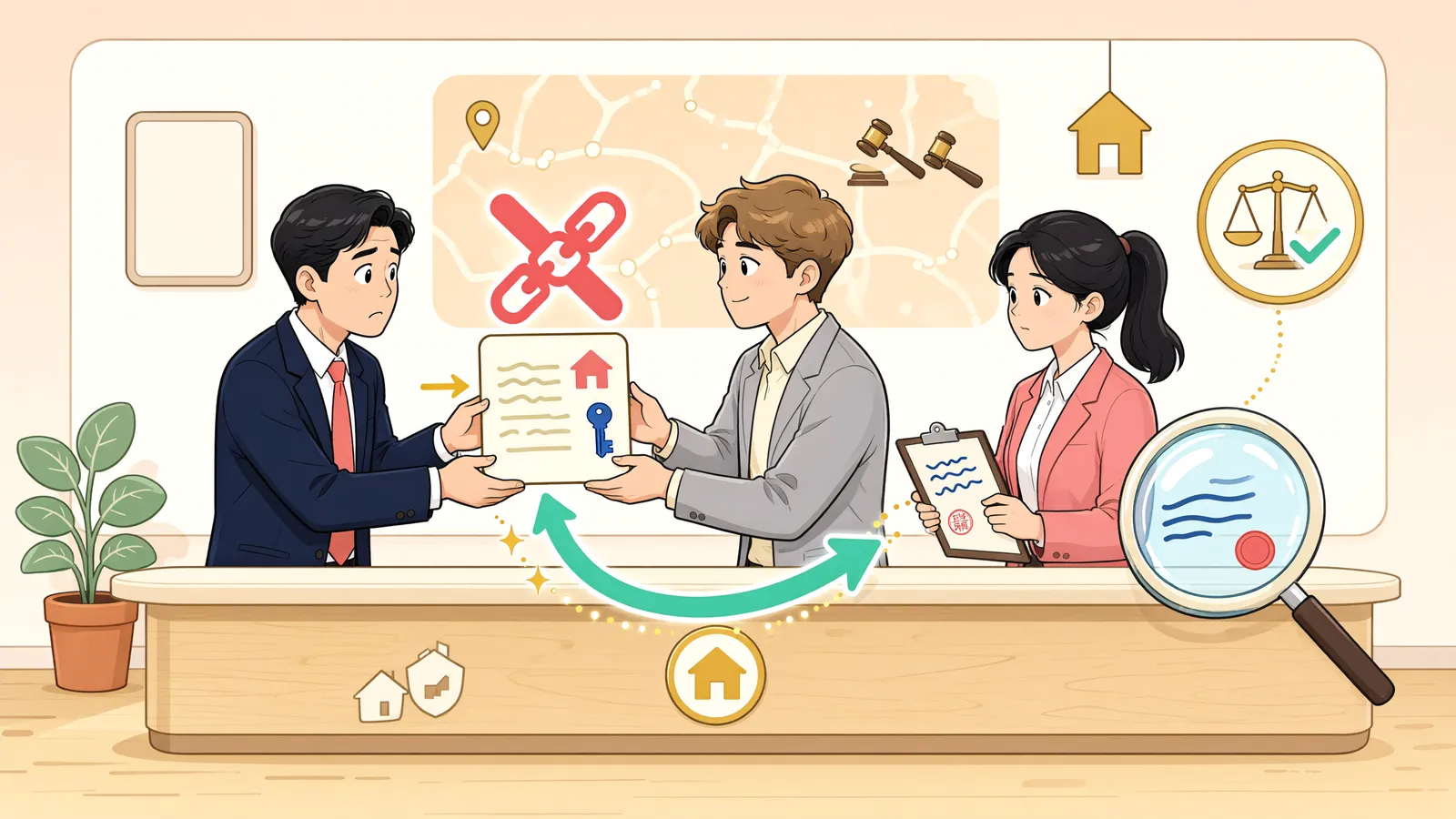 「재산을 되찾은 뒤 생긴 채권, 먼저 제기된 취소소송의 효력까지 미칠까」 상황을 그린 삽화