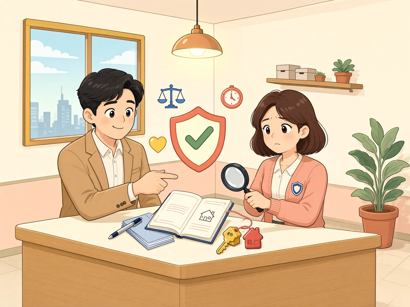 「시운전도 안 됐는데 중도금을 먼저 내야 할까?」 상황을 그린 삽화