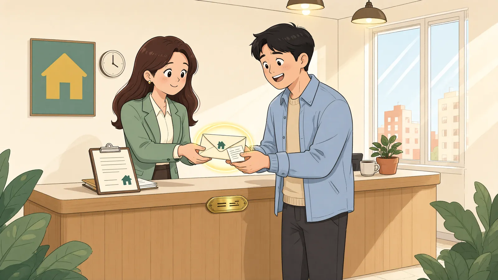 「이미 추심한 돈, 압류가 취소되면 돌려줘야 할까?」 상황을 그린 삽화