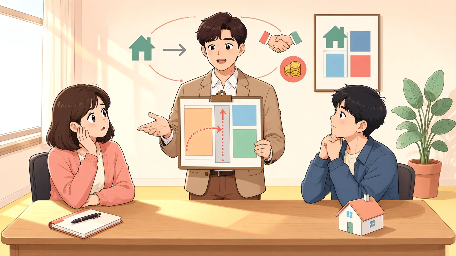 「길은 열어줬는데, 보상은 누구에게 청구할까?」 상황을 그린 삽화