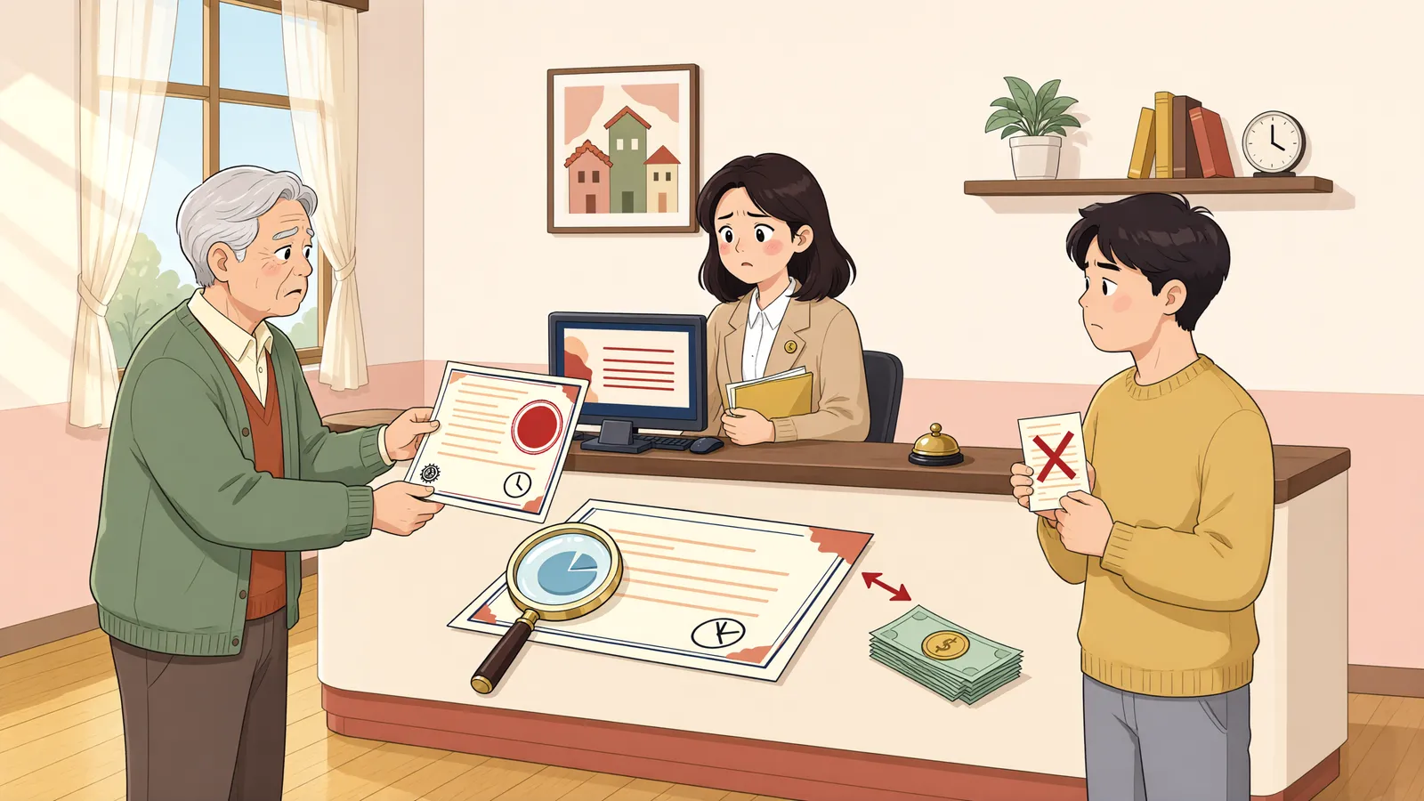 「보증금 전부명령 뒤에도 차임은 쌓일까?」 상황을 그린 삽화