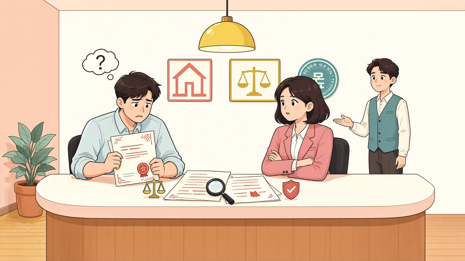 「양도 통지가 없어도 선순위 근저당권은 지켜질까」 상황을 그린 삽화