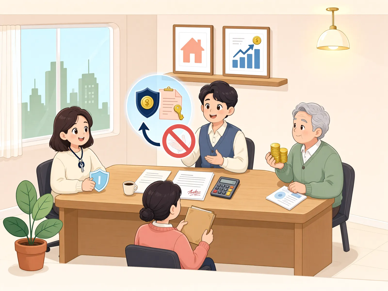 「임차권은 그대로, 보증금 받을 권리만 양도했다면」 상황을 그린 삽화