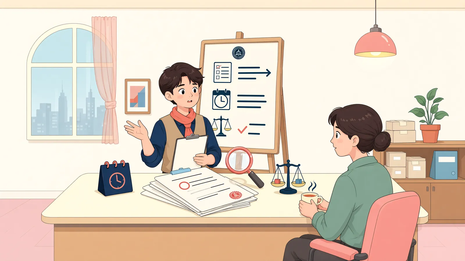 「개인회생 중, 오래된 판결채권으로 새 소송을 낼 수 있을까?」 상황을 그린 삽화