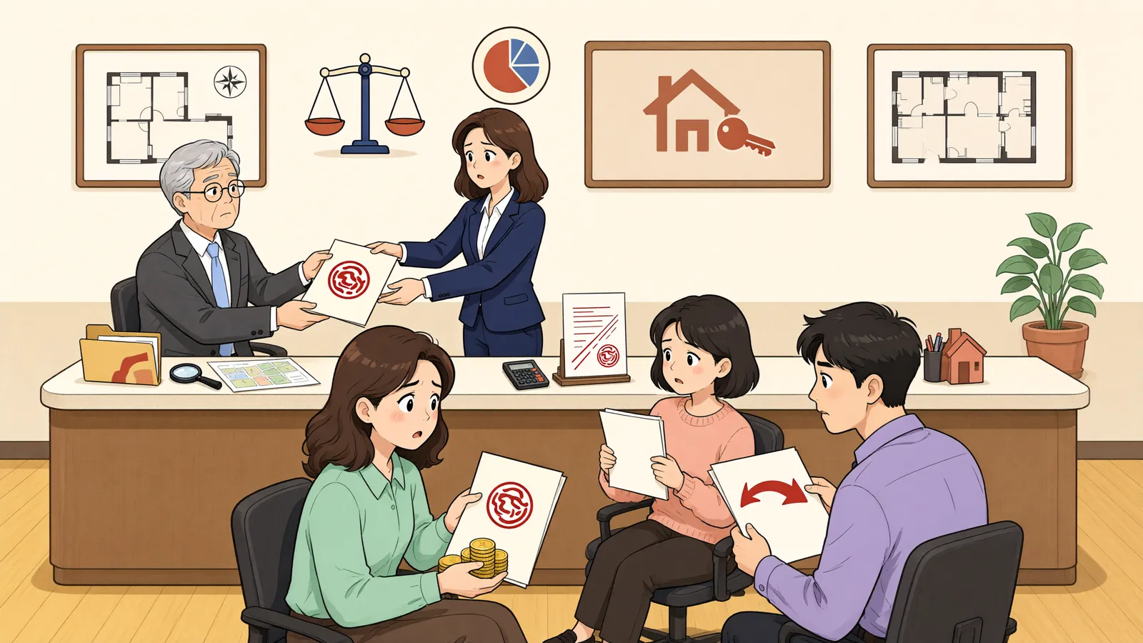 「빚은 갚았는데, 가압류 취소를 누가 다툴 수 있을까」 상황을 그린 삽화