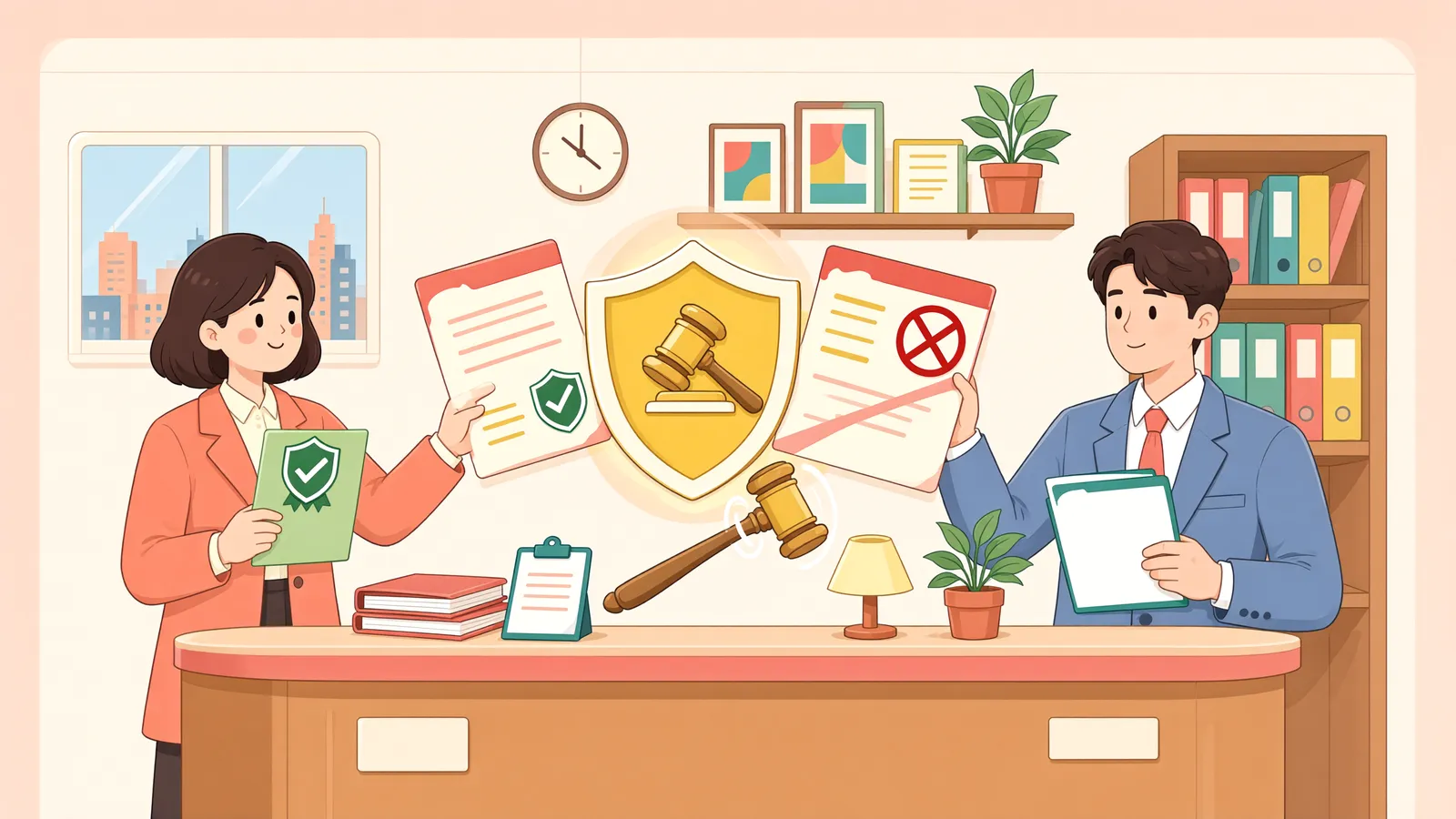 「가등기는 막아도 본등기는 막을 수 없을까」 상황을 그린 삽화