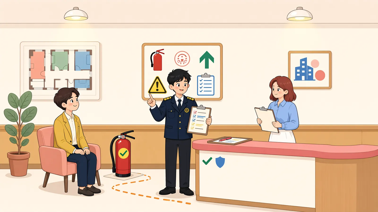「계단은 멀쩡한데 출구가 막혔다면」 상황을 그린 삽화
