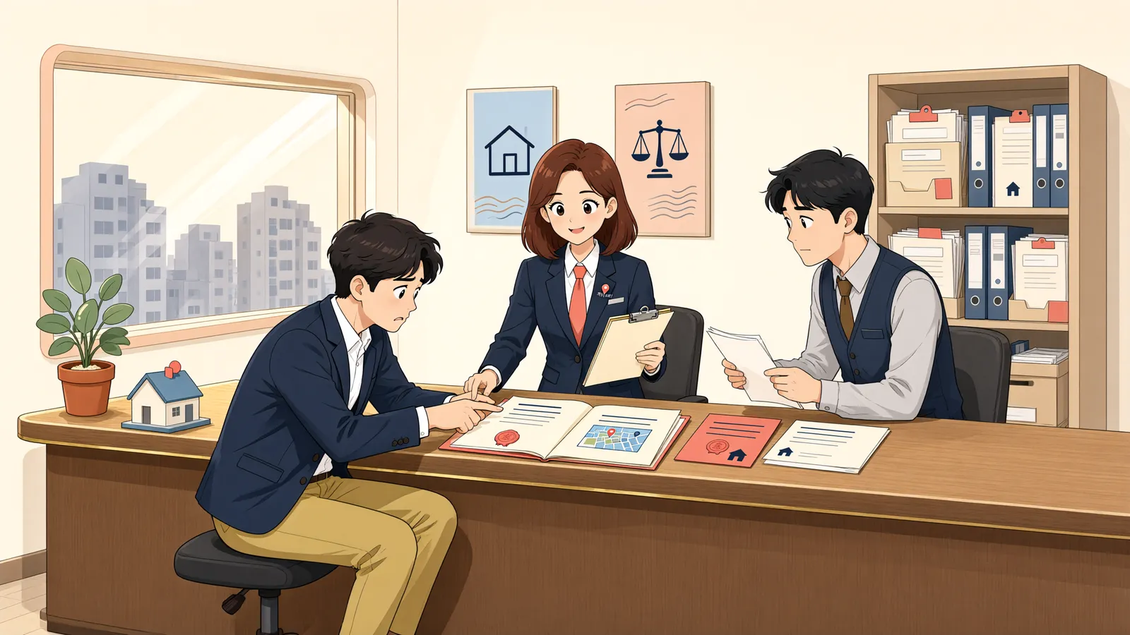 「보전처분은 취소됐는데, 담보는 바로 돌려받을 수 있을까」 상황을 그린 삽화