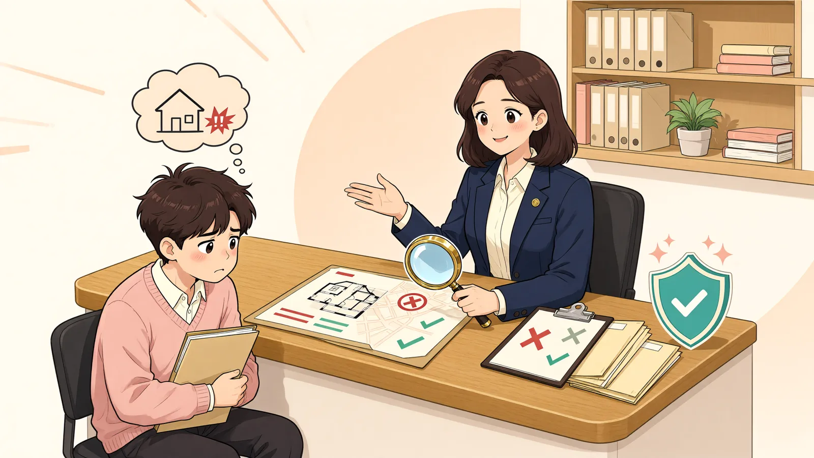「보증 선 집에 가압류 결정이 왔다면」 상황을 그린 삽화