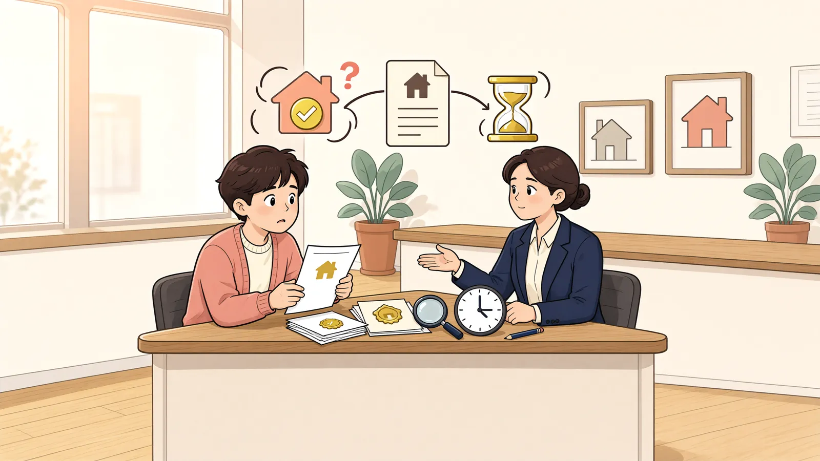 「같은 수탁자에게 돌아간 땅, 시효취득도 따라갈까」 상황을 그린 삽화