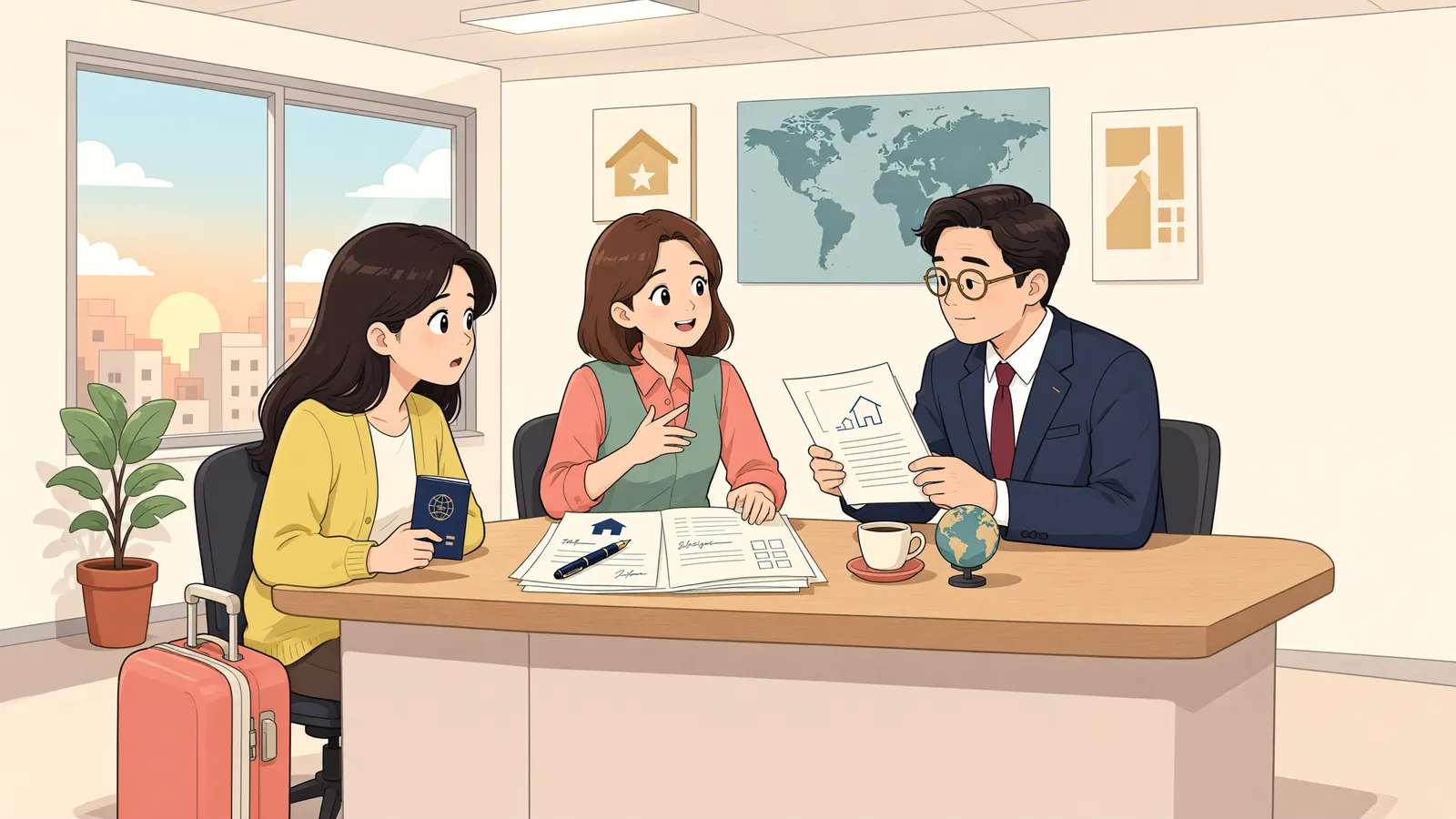 「해외 영주권자의 국내 임대차, 주민등록이 막힌다면」 상황을 그린 삽화