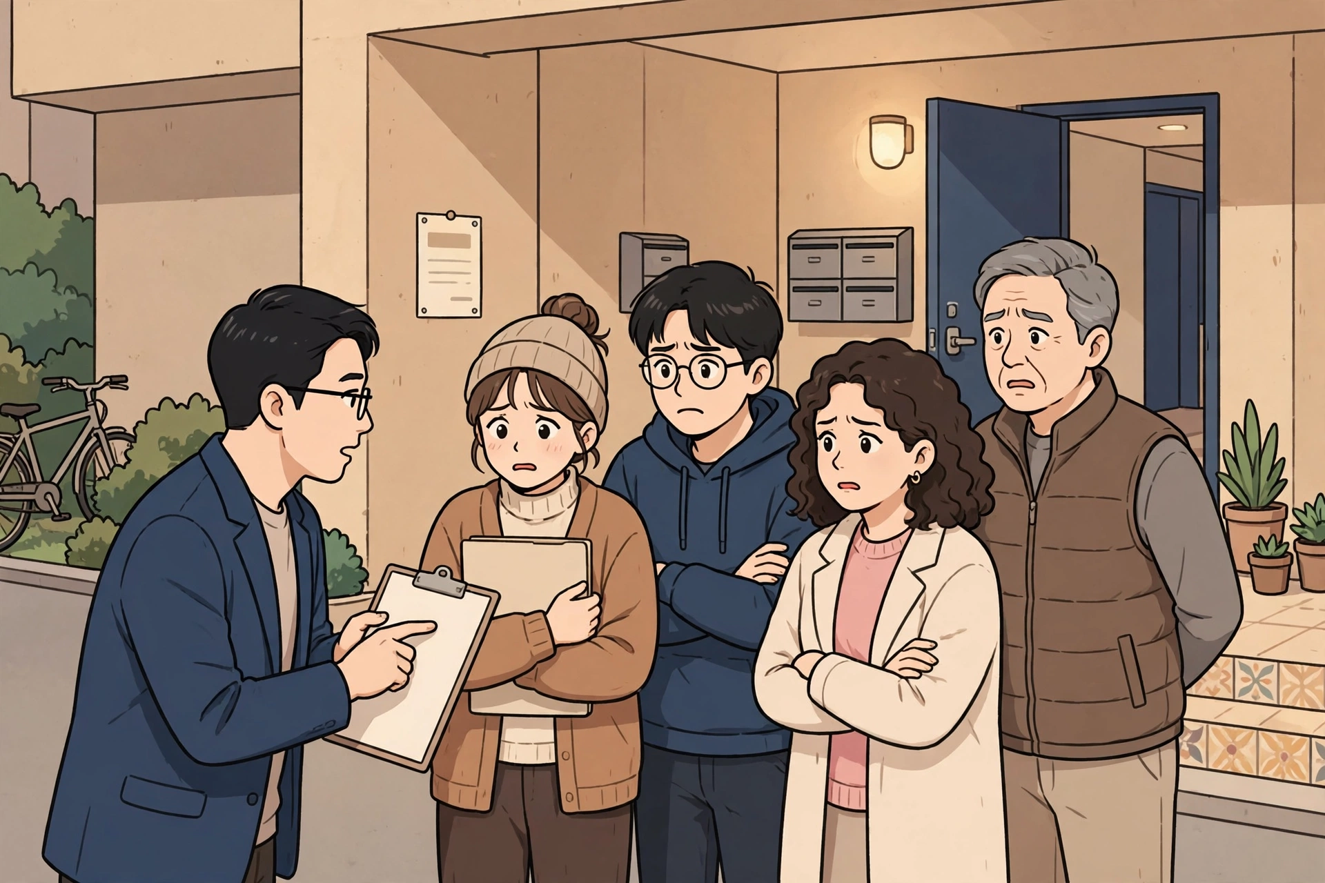 「먼저 잡힌 근저당보다 앞서는 보증금, 어디까지일까」 상황을 그린 삽화