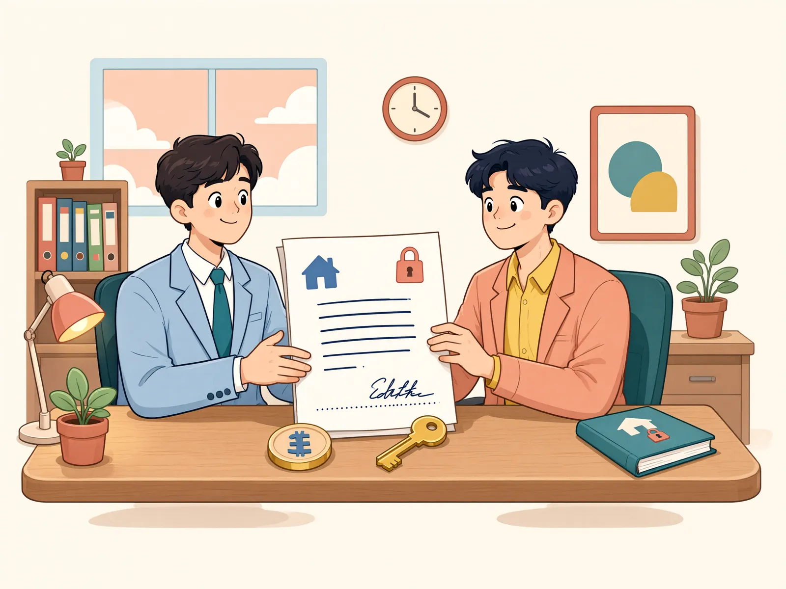 「미등기 건물도 담보로 넘겼다면, 처분 전 청산절차를 거쳐야 할까?」 상황을 그린 삽화