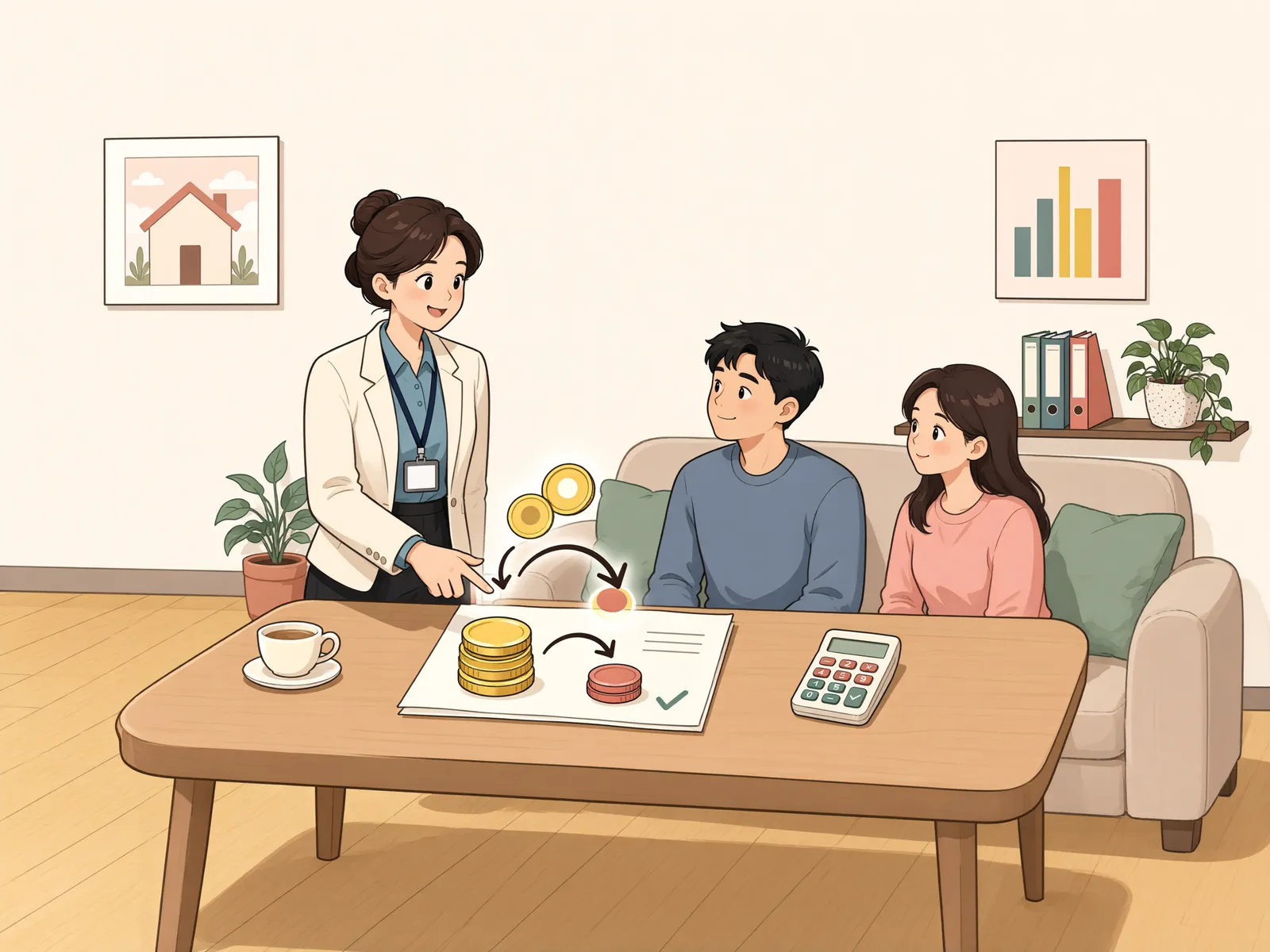 「퇴직금에서 세금을 미리 빼도 될까?」 상황을 그린 삽화