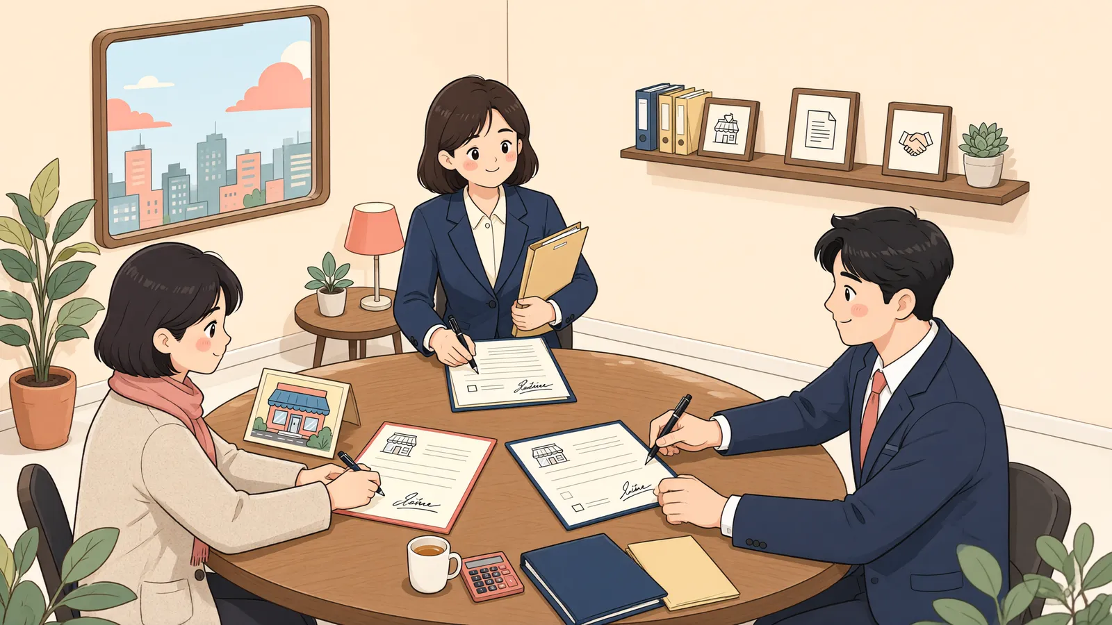 「새 주인과 다시 쓴 임대차계약, 옛 우선변제권은 남을까」 상황을 그린 삽화
