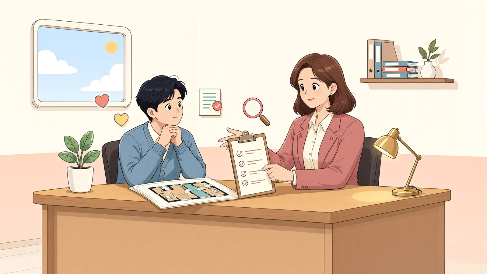 「등기부가 깨끗해도, 임차권까지 확인한 걸까요?」 상황을 그린 삽화