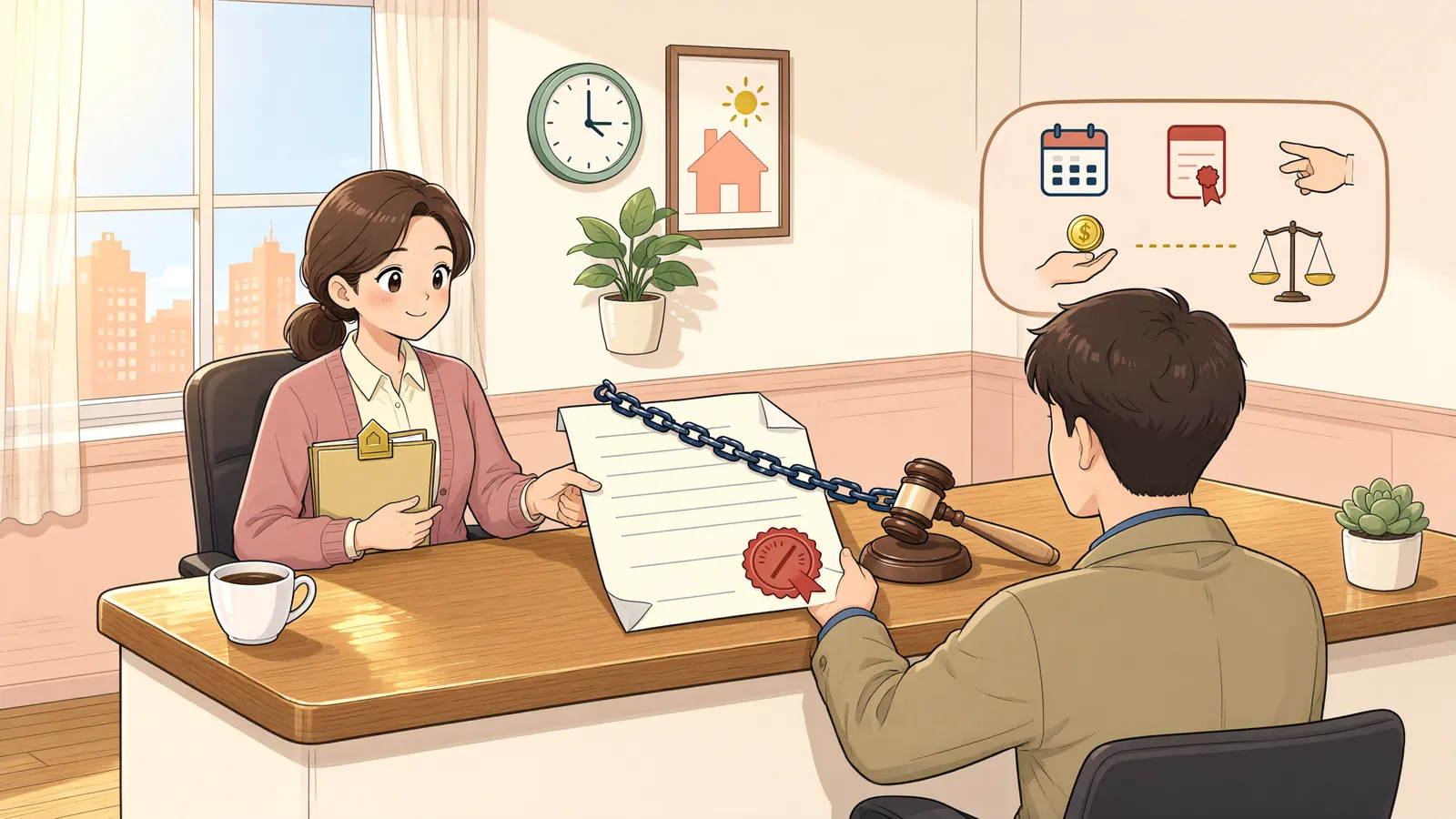 「추심권은 포기해도 압류는 남을까?」 상황을 그린 삽화