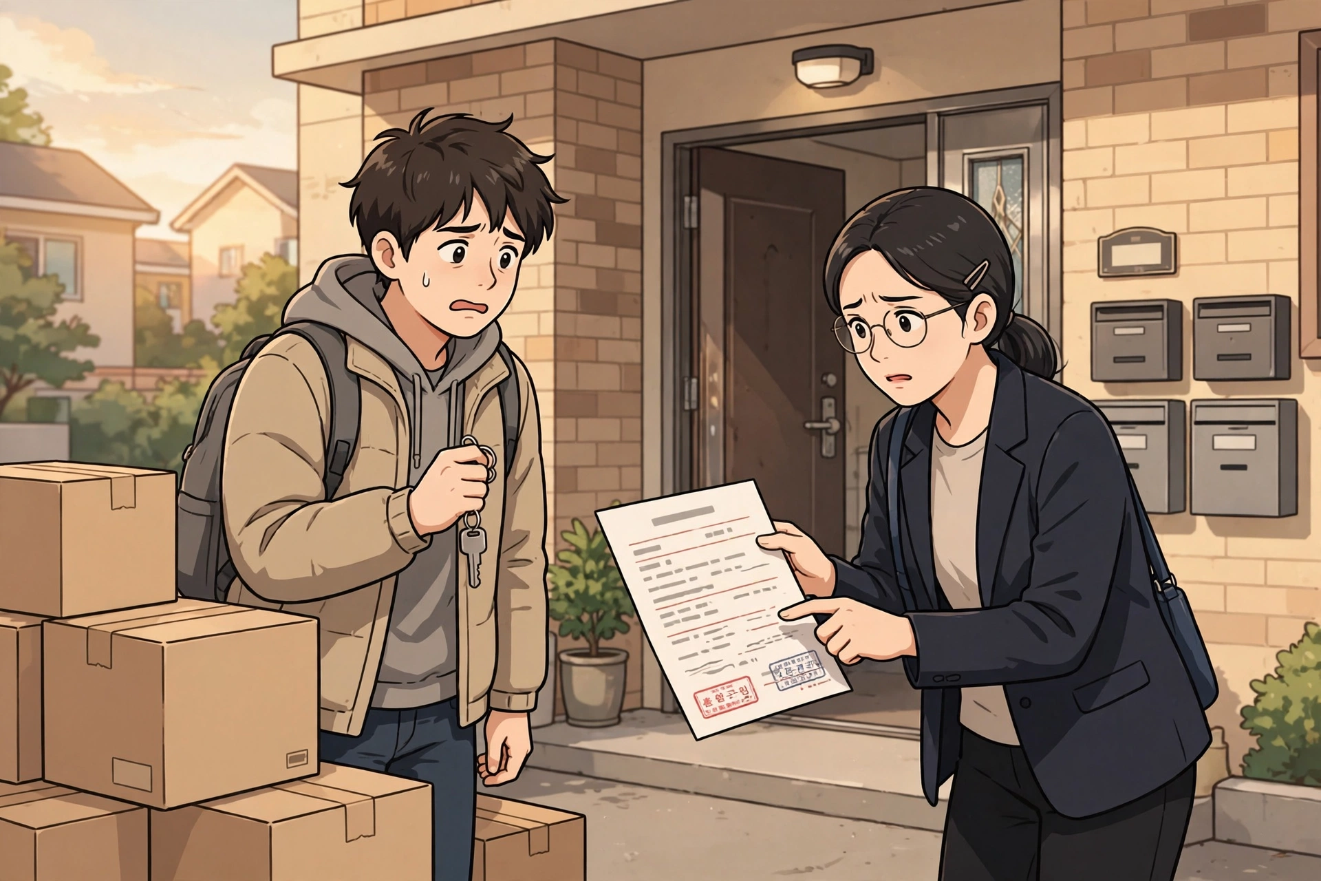「경매 낙찰 전 체결한 임대차, 확정일자만으로 우선변제권이 생길까」 상황을 그린 삽화