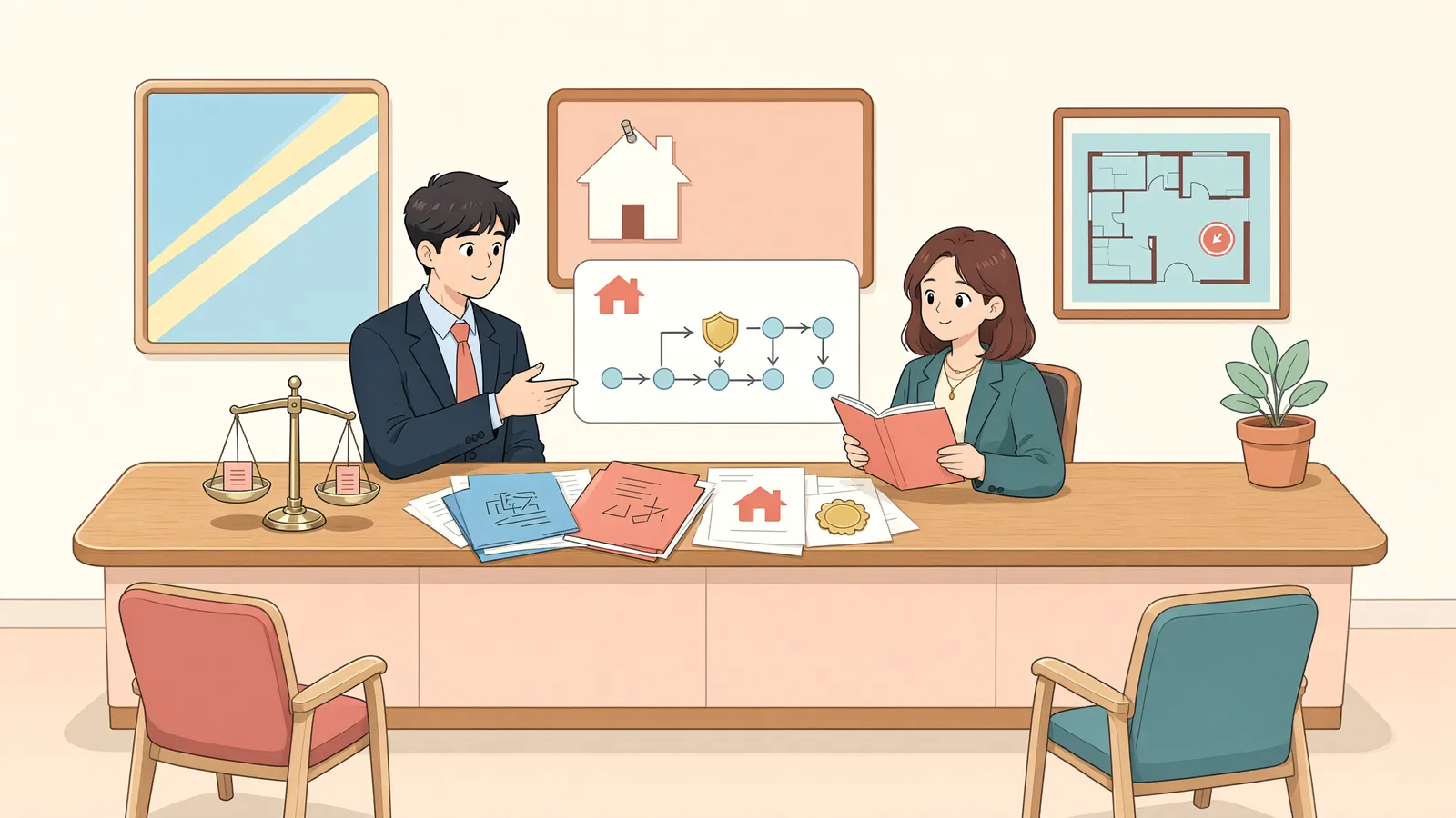 「가등기담보의 청산금, 별도 대여금과 상계할 수 있을까」 상황을 그린 삽화