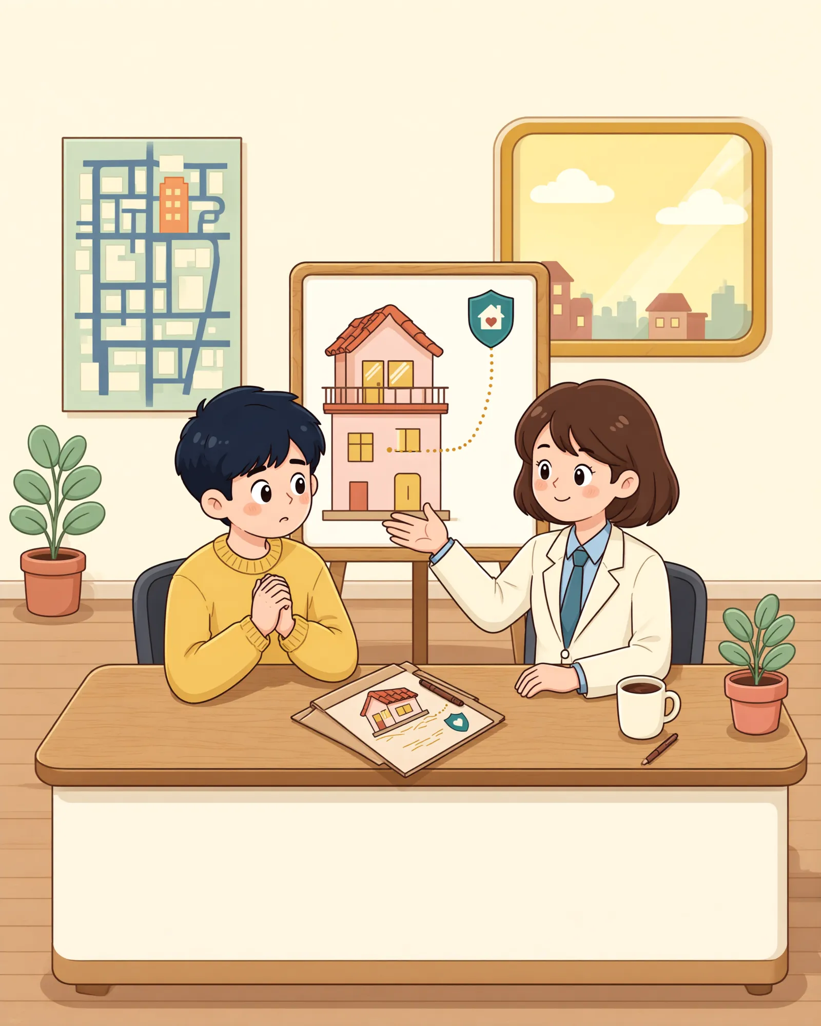 「옥상 물탱크 자리의 방, 경매에서 보호받을 수 있을까」 상황을 그린 삽화