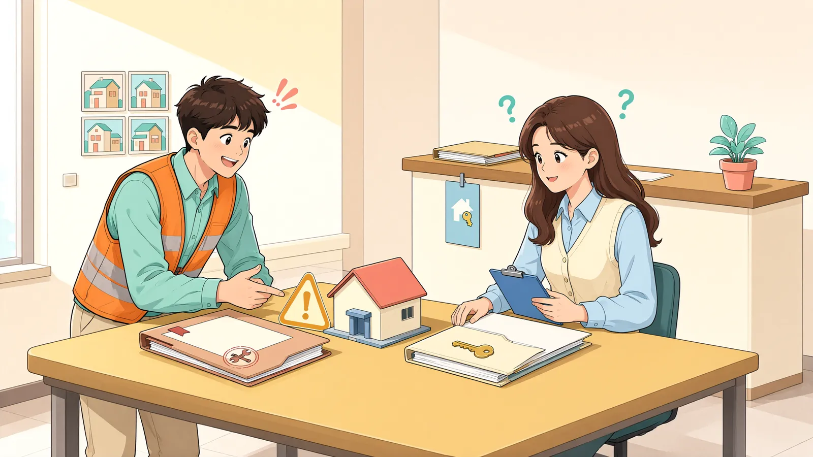 「하자 있는 신축 건물, 공사잔금 대신 유치권을 주장할 수 있을까」 상황을 그린 삽화