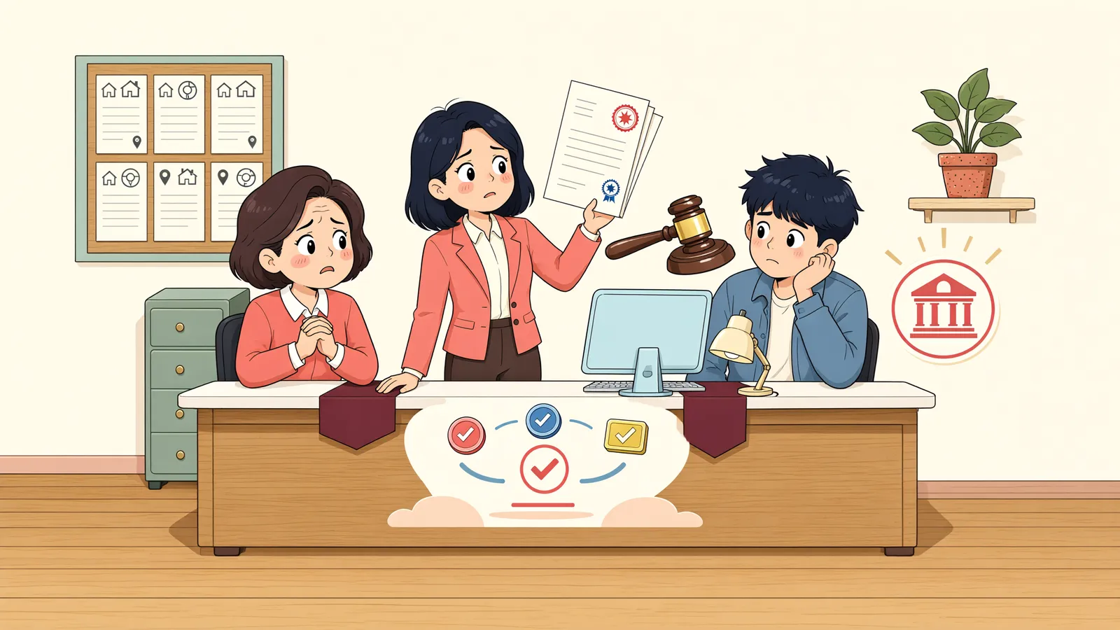 「이행권고결정, 2주 동안 아무 대응이 없으면」 상황을 그린 삽화