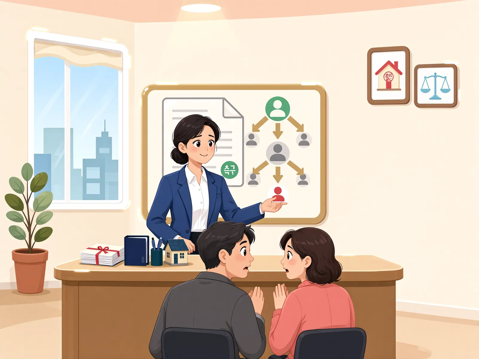 「경매를 신청한 채권자가 먼저 배당받을까?」 상황을 그린 삽화