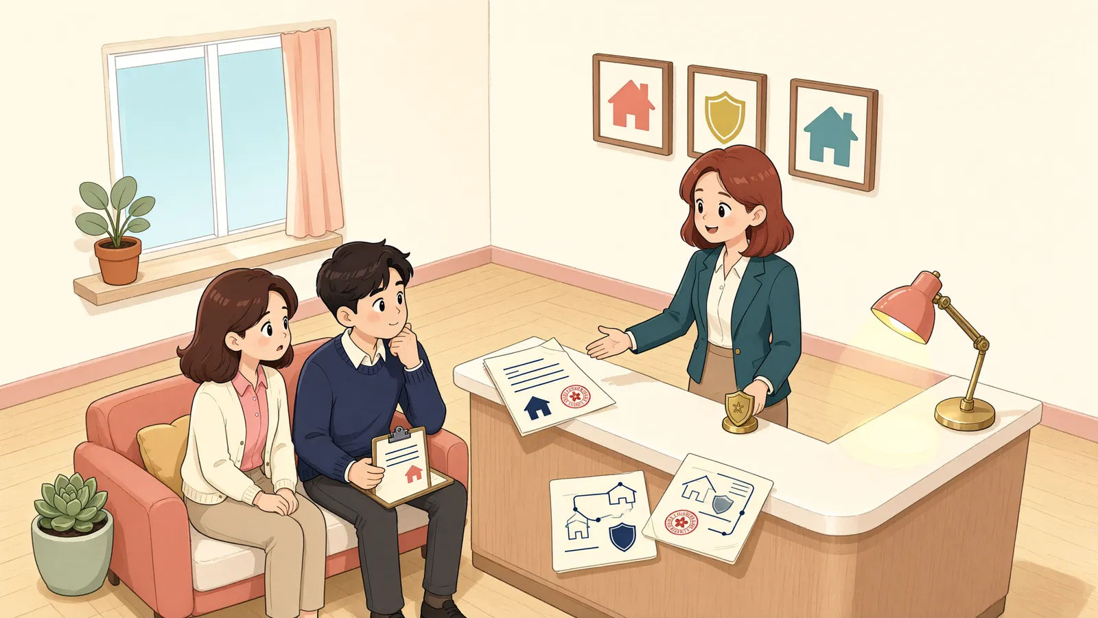 「열쇠와 전입신고만으로 대항력이 생길까」 상황을 그린 삽화
