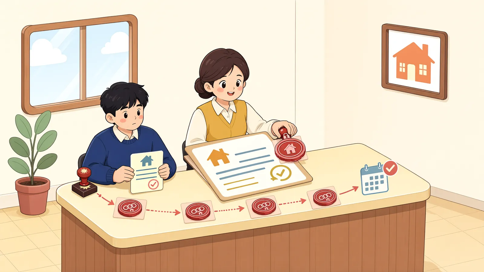 「대출채권이 넘어가면 근저당권도 따라갈까?」 상황을 그린 삽화