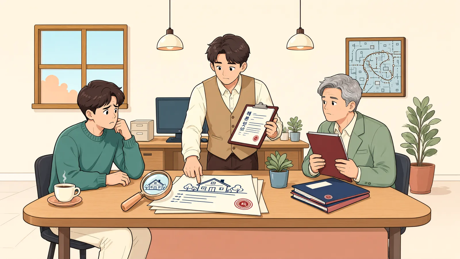 「가등기 남은 경매 부동산, 언제 손해배상을 청구할 수 있을까」 상황을 그린 삽화