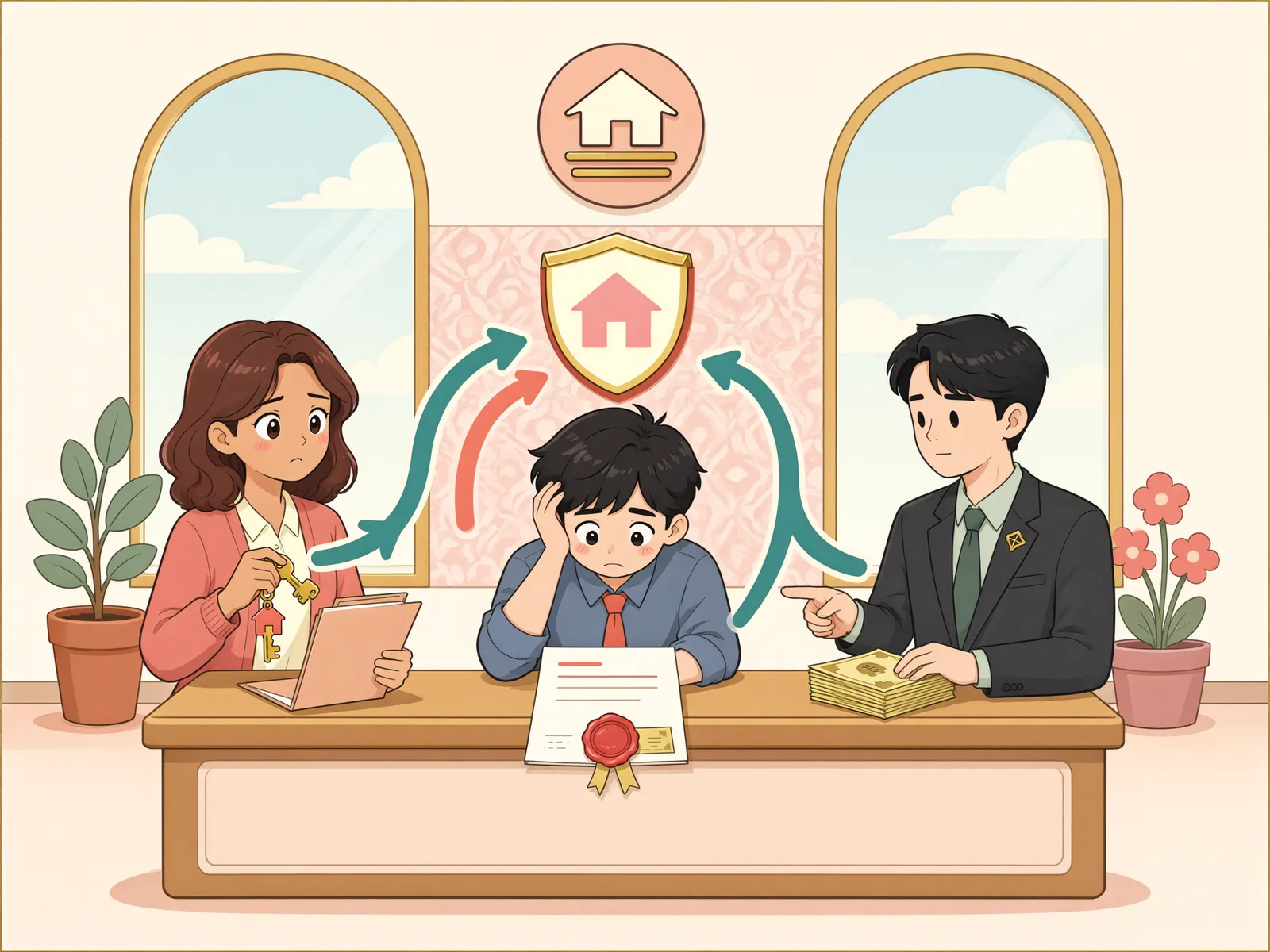 「등기부에는 누나, 빚은 동생? 근저당권이 담보하는 채무」 상황을 그린 삽화