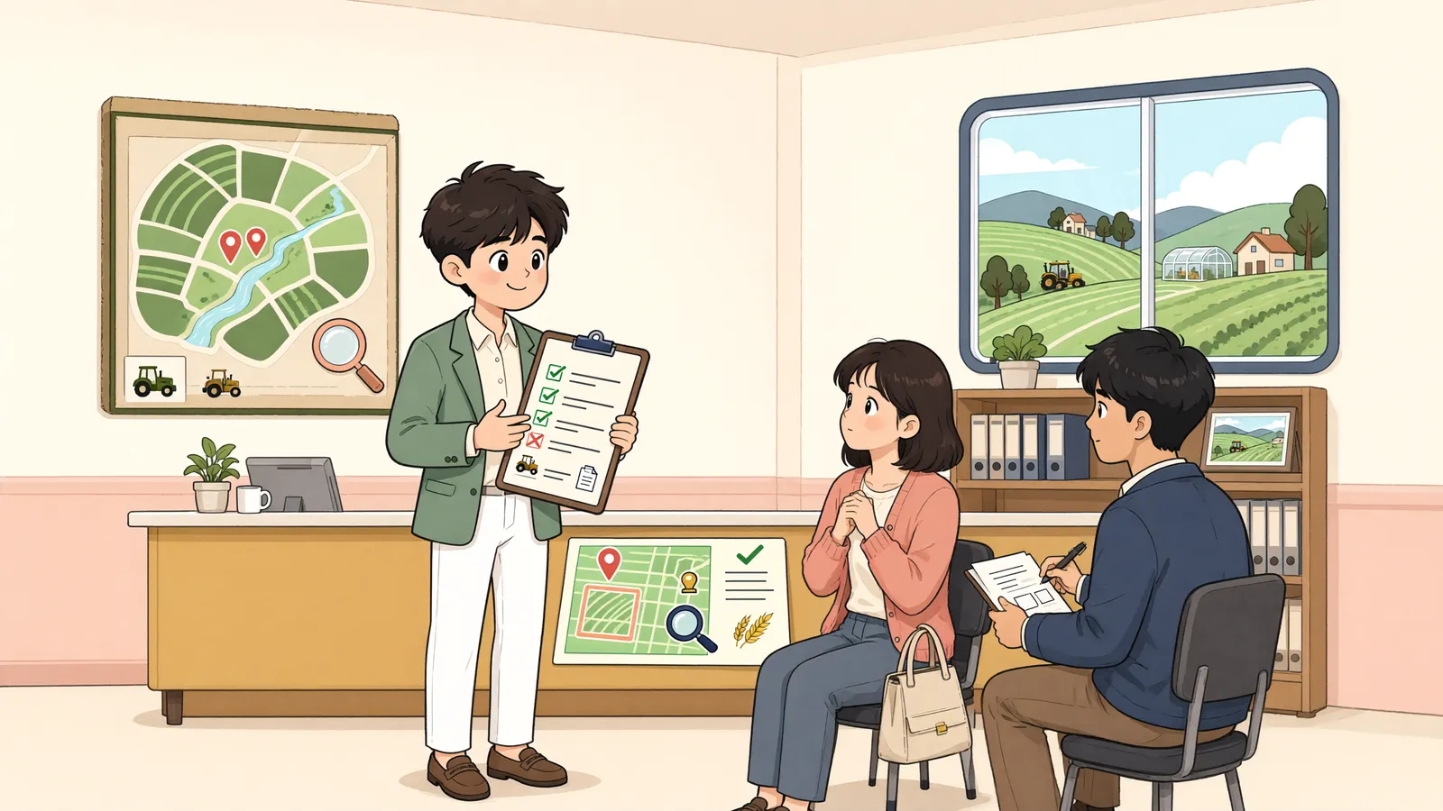 「주차장으로 바뀐 옛 논, 아직 농지일까」 상황을 그린 삽화