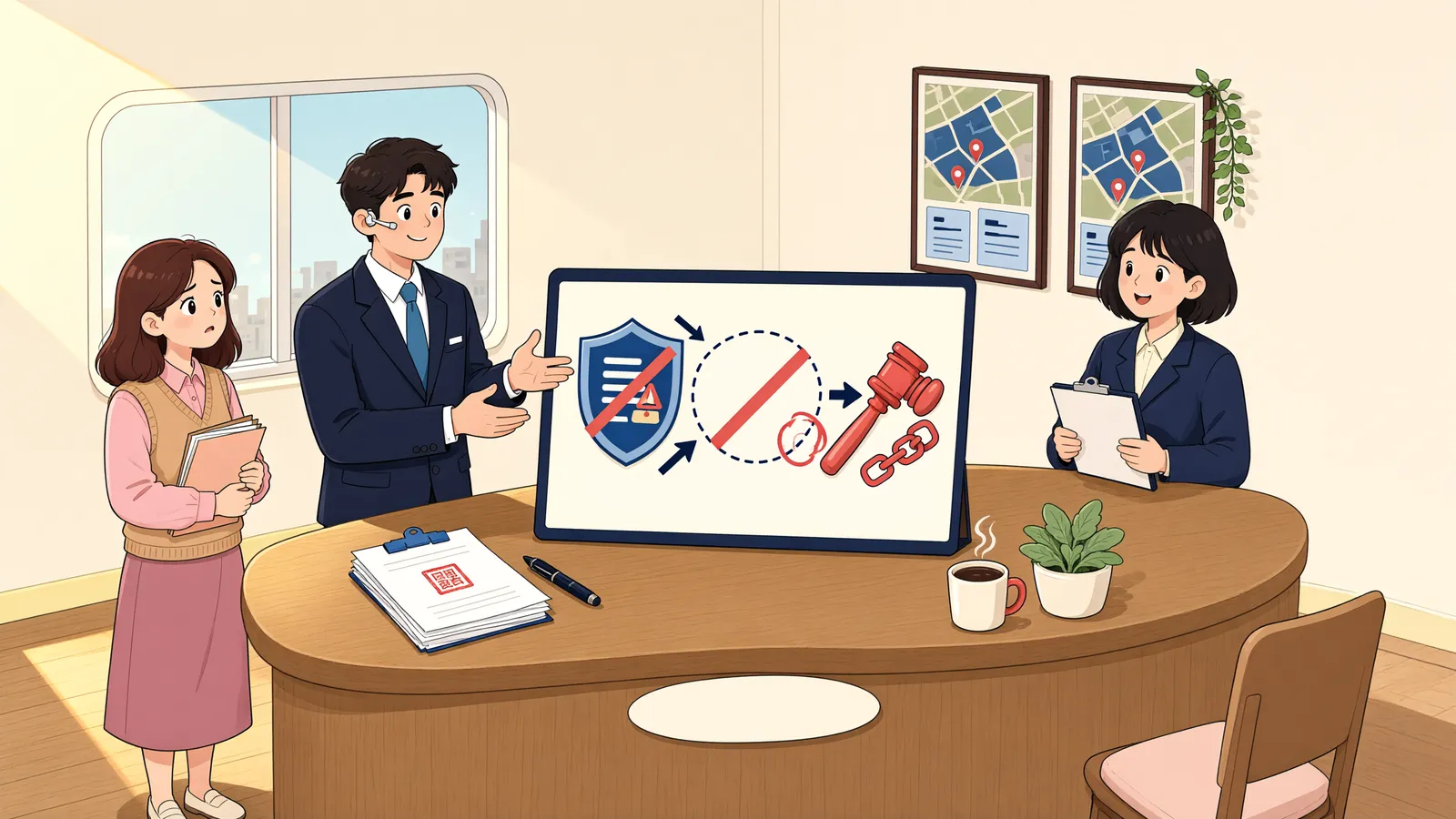 「빚 없는 근저당, 압류하면 살아날까?」 상황을 그린 삽화