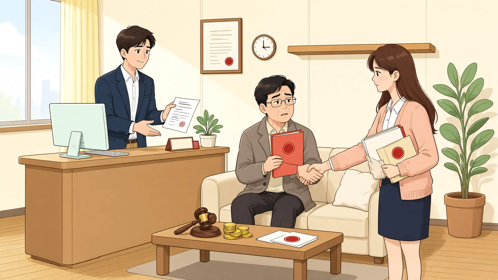 「채권을 넘겼다면, 압류채권도 바로 추심할 수 있을까」 상황을 그린 삽화