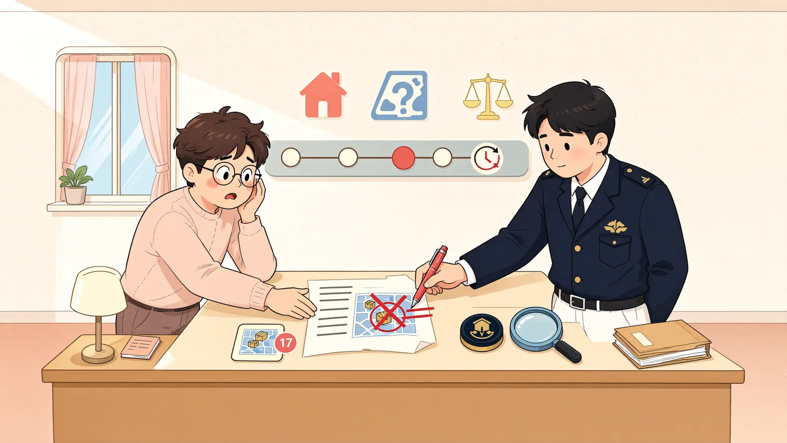 「주소 한 칸의 착오, 대항력은 언제부터일까」 상황을 그린 삽화